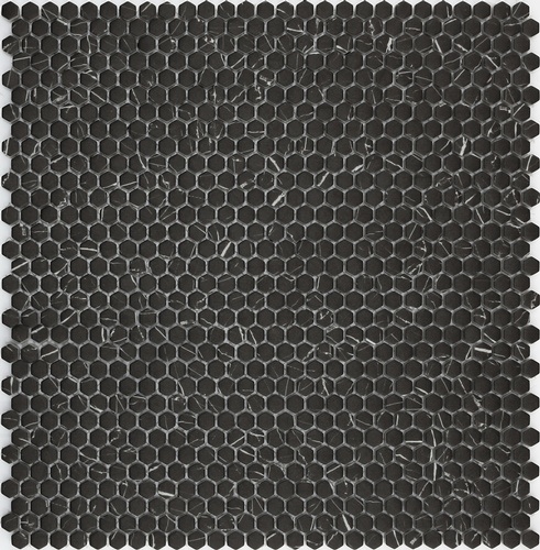 Black Tiny Hexagon Porcelain Mosaic Tiles at Stittsville Flooring Inc.