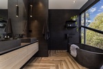 Modern Bathroom with Porcelain Hardwood Look Alike Tiles by Stittsville Flooring Inc. - Flooring Specialists Stittsville